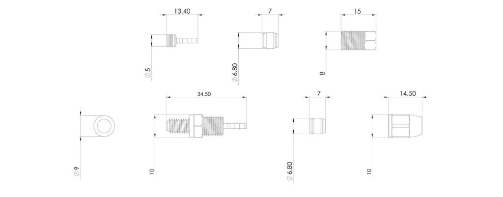 KOŃCÓWKI PRZEWODÓW HYDRAULICZNYCH BARADINE HP-301
