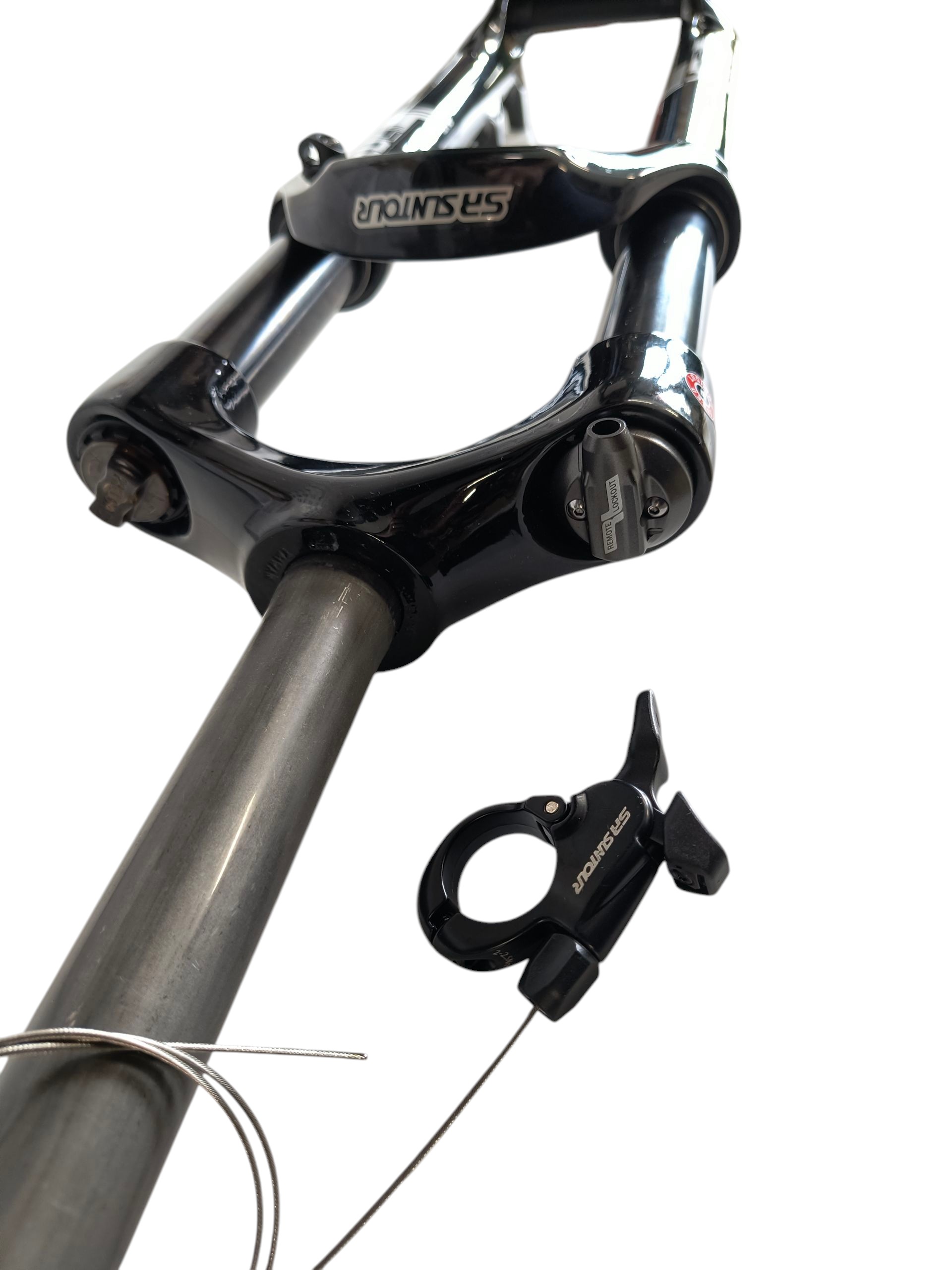 WIDELEC 26″ AMORT.SUN. XCR-RLR Skok 1000mm. Oś 9mm. Blok na kierownicy AHEAD/SP