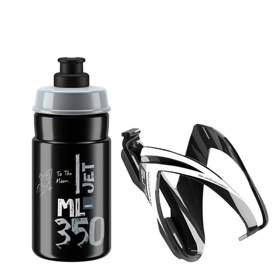 ZESTAW BIDON ELITE JET BLACK 350ML I KOSZYK KIT CEO