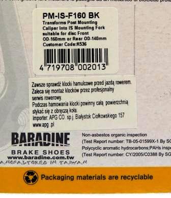 ADAPTER BARADINE NA PRZEDNI WIDELEC PM-IS-F160