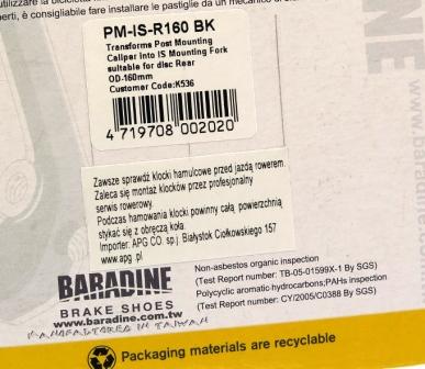 ADAPTER BARADINE NA TYLNY WIDELEC PM-IS-R160