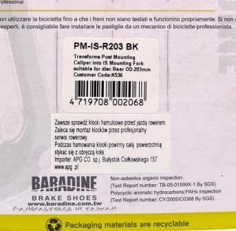 ADAPTER BARADINE NA TYLNY WIDELEC PM-IS-R203