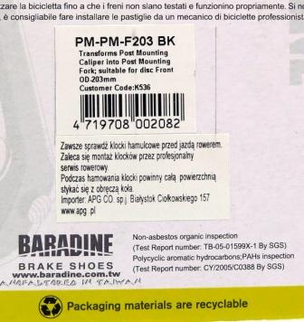 ADAPTER BARDINE NA PRZEDNI WIDELEC PM-PM-F203