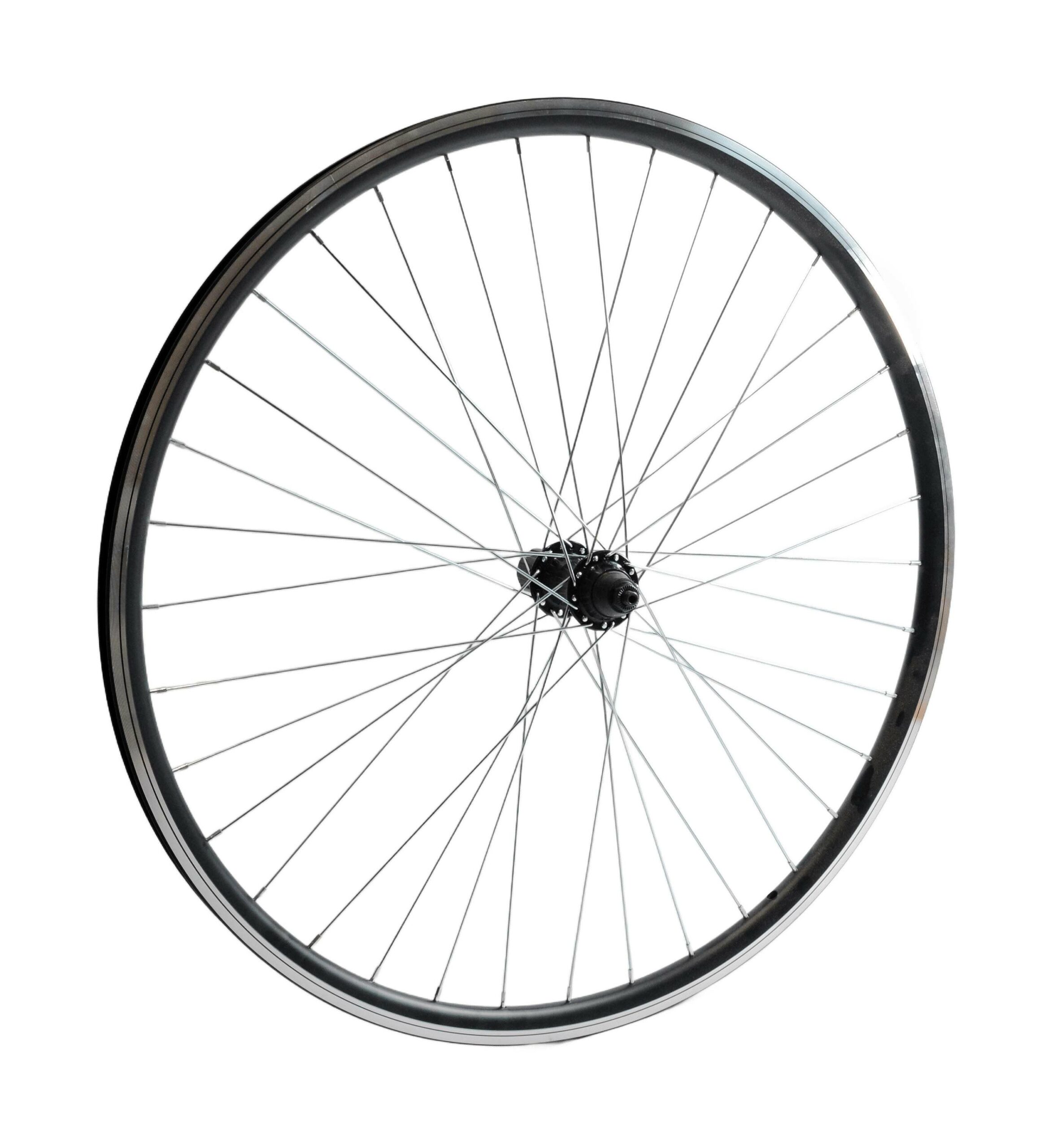 KOŁO TYLNE BIKELAND – OBRĘCZ STOŻEK 30mm, PIASTA KASETA 8/9 RZĘDOWA – czarny, 28″
