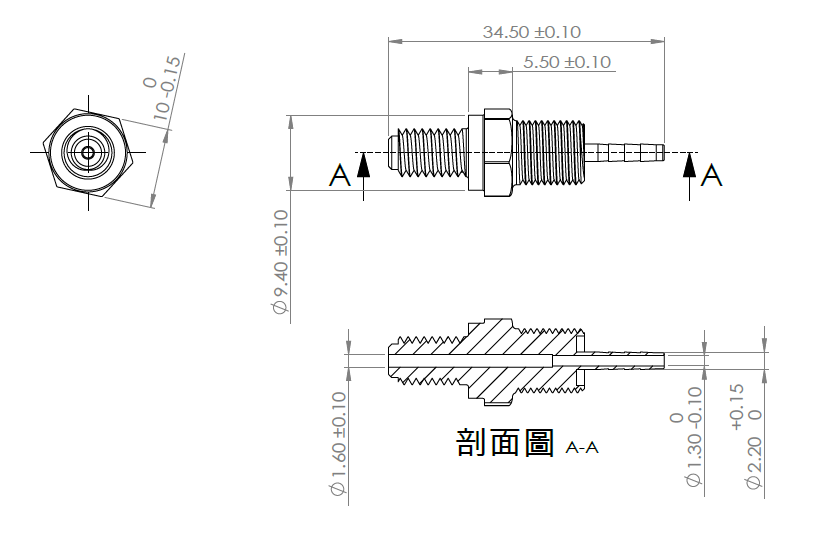 KOŃCÓWKI PRZEWODU HYDRAULICZNEGO BARADINE HP-A-03