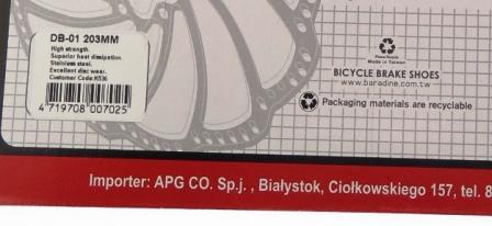 TARCZA HAMULCOWA BARADINE DB-01 – 203 mm