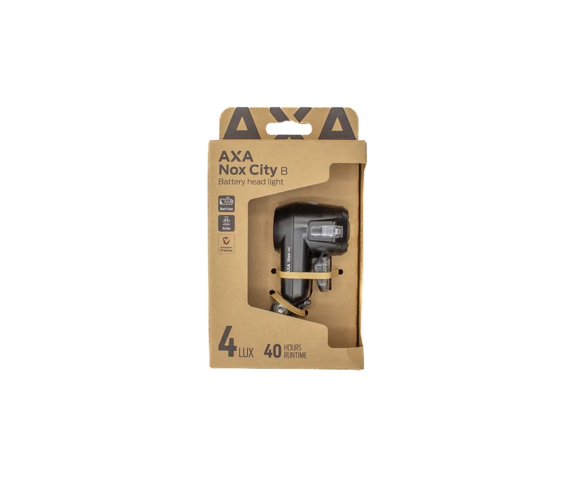 LAMPKA PRZEDNIA ROWEROWA AXA NOX CITY – przełącznik włącz/wyłącz