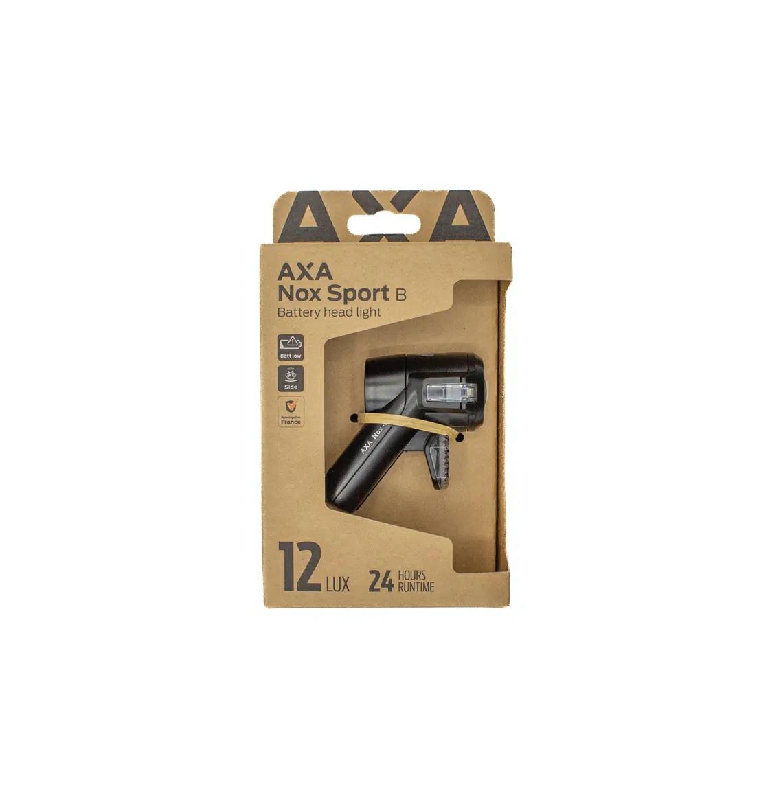 LAMPKA PRZEDNIA ROWEROWA AXA NOX SPORT – przełącznik włącz/wyłącz
