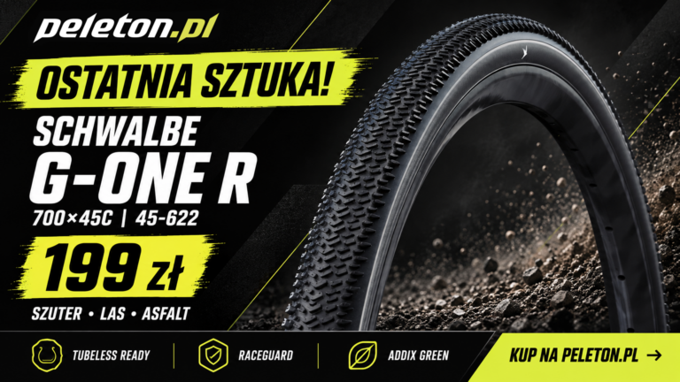 Opona Schwalbe G-One R 700x45C – ostatnia sztuka w PELETON za 199 zł